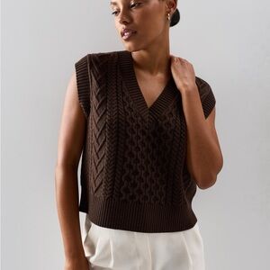 Australian Merino Whool Cable Knit Sweater Vest